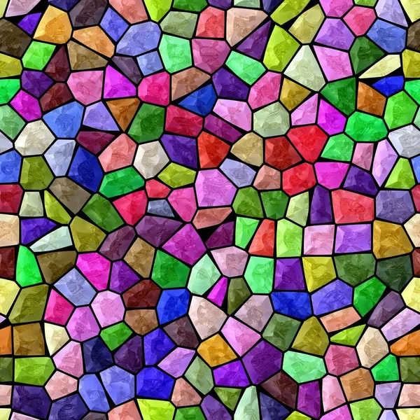 Piso de superfície padrão de mosaico de mármore sem costura fundo com argamassa preta - espectro de arco-íris colorido neon vibrante — Fotografia de Stock