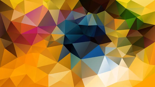 Vecteur abstrait irrégulier fond polygone triangle motif bas poly or jaune ensoleillé orange et bleu pétrole — Image vectorielle