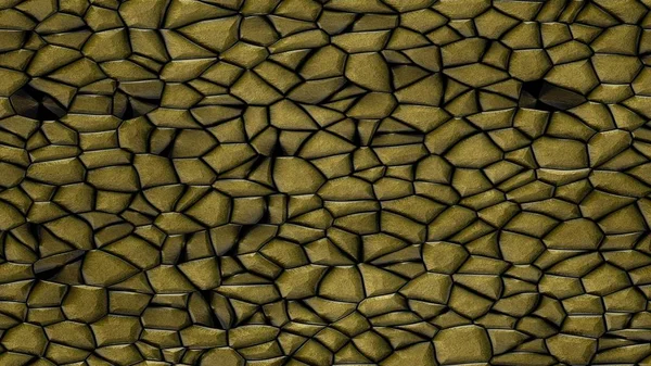 Cobble stones irregular mosaic pattern texture seamless background - pavement gold natural colored pieces — Stock Photo, Image