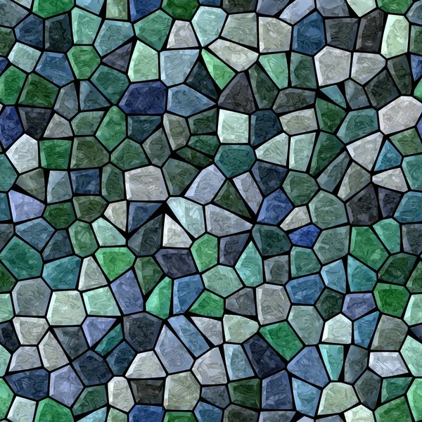 表面地板大理石马赛克图案无缝方形背景与黑色灌浆 - 深蓝色和绿色 — 图库照片