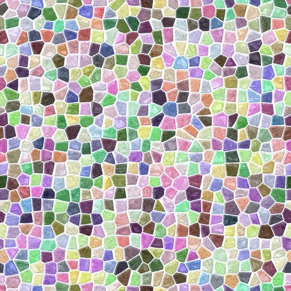 Piso de la superficie patrón de mosaico de mármol sin costuras fondo cuadrado con lechada blanca - espectro de color completo de luz pastel - rosa, azul, verde, amarillo, naranja, beige, marrón, púrpura, violeta — Foto de Stock