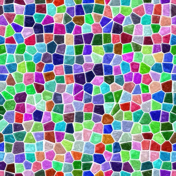 Piso de superfície padrão de mosaico de mármore sem costura fundo quadrado com argamassa branca - espectro de cores vidid completo — Fotografia de Stock