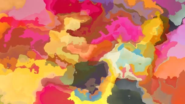 抽象的なアニメーション輝く背景シームレスループビデオ 水彩スプロッチ効果 マルチカラースペクトル マゼンタ ピンク オレンジ — ストック動画