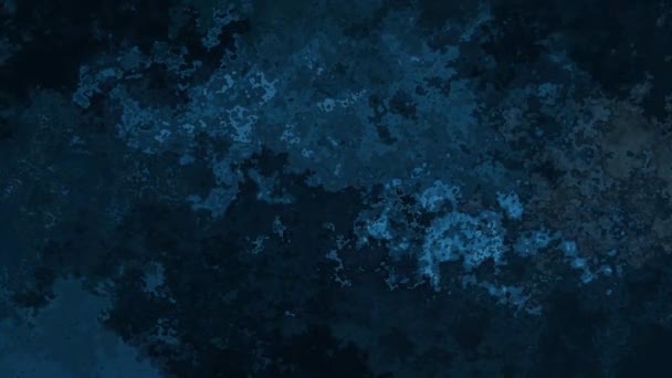抽象アニメーションきらめくステンドグラスの背景シームレスなループビデオ 水彩画のスプロッチ効果 カラーダークミッドナイトブルー — ストック動画