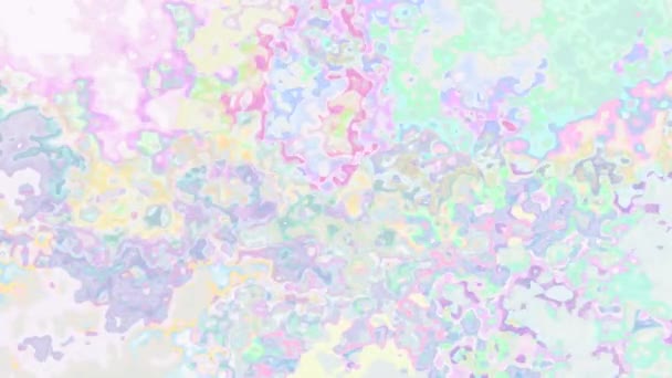 抽象的なアニメーション輝く背景シームレスなループビデオ 水彩画のスプロッチ効果 カラーユニコーンホログラフィック虹のスペクトル — ストック動画
