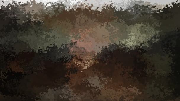 抽象的なアニメーション輝く背景シームレスなループビデオ 水彩画のスプロッチ効果 色濃い茶色の黒 — ストック動画