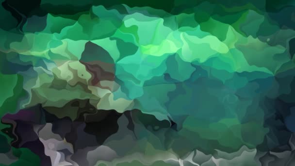 抽象的なアニメーション輝く背景シームレスなループビデオ 水彩画のスプロッチ効果 色エメラルドグリーン黒 — ストック動画