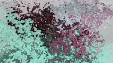 soyut animasyon ışıltılı arka plan tam HD dikdörtgen döngü videosu - suluboya lekeli sıvı efekt - nane yeşili ladin mavisi pembe