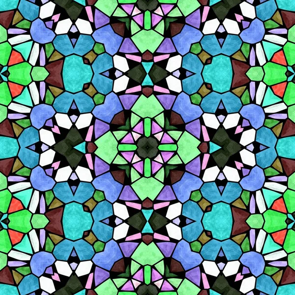 Mosaic Kaleidoscope Jewel Seamless Pattern Texture Background Multi Colored Black — Stock Photo, Image