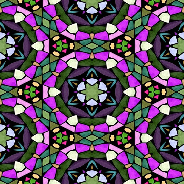Mosaic Kaleidoscope Jewel Seamless Pattern Texture Background Multi Colored Black — Stock Photo, Image