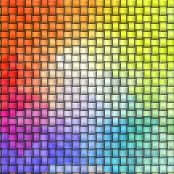 織籐ウィッカーシームレスニットパターンテクスチャの背景を織る 光虹フルカラースペクトル — ストック写真