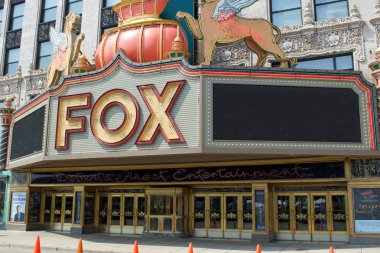 Fox Theatre Downtown Detroit Michigan, ABD, Temmuz 27, 2019: Fox Theatre eğlence Venue güneşli bir gün, 27 Temmuz 2019 