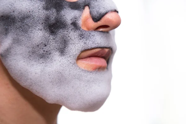 Isolated Girl Cleansing Mask Face — Stock Photo, Image