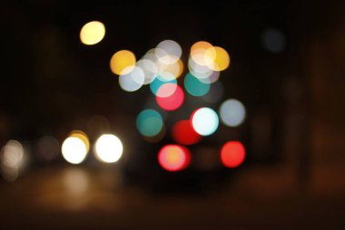 Bokeh efektli şehir ışıkları