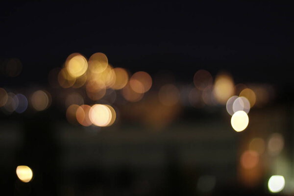 City lights with bokeh effect
