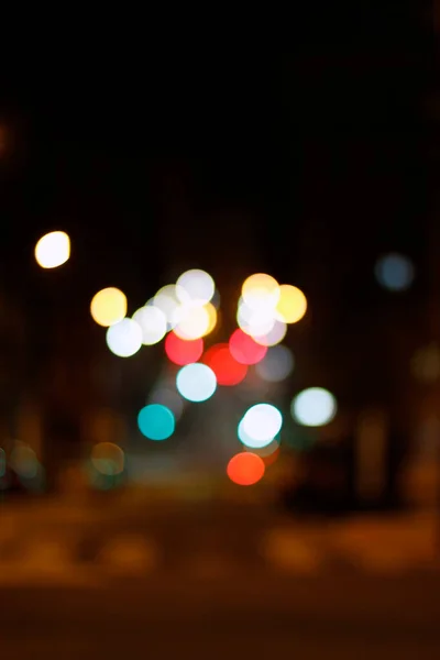 Luzes Cidade Com Efeito Bokeh — Fotografia de Stock