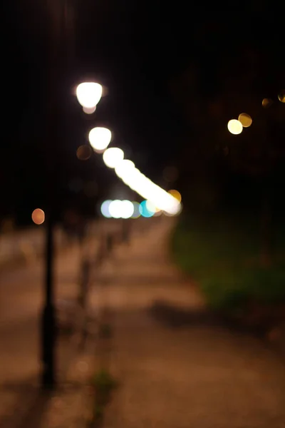 Luzes Cidade Com Efeito Bokeh — Fotografia de Stock