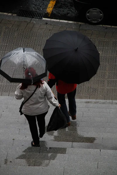 Jour Pluie Dans Ville — Photo