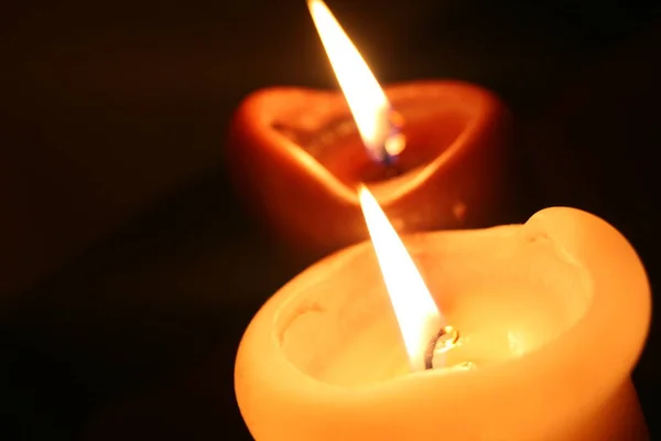 装饰房间的蜡蜡烛 — 图库照片