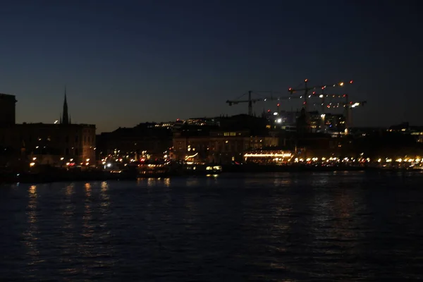 Стокгольмська Затока Вночі — стокове фото