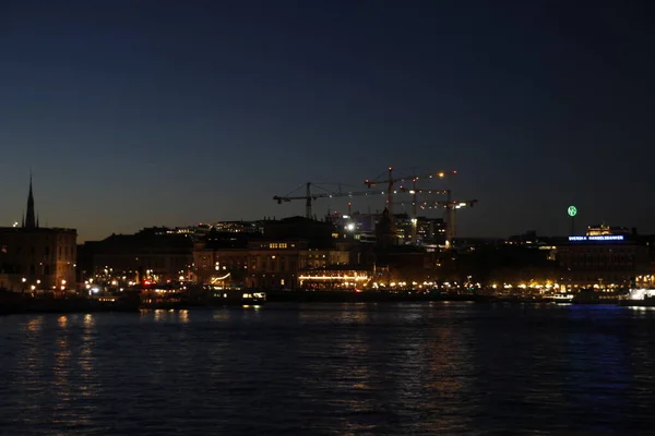 Stockholms Bukt Natten — Stockfoto