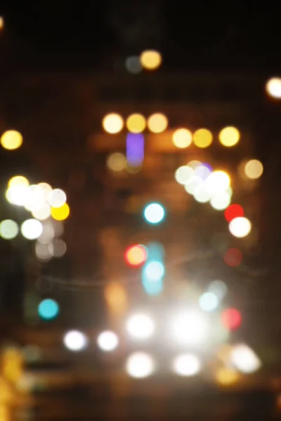 Luzes Cidade Com Efeito Bokeh — Fotografia de Stock