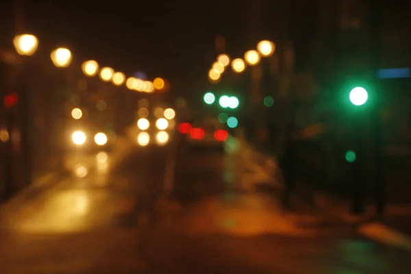 Luzes Cidade Com Efeito Bokeh — Fotografia de Stock