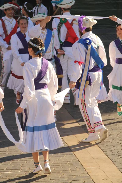 Danza Tradicional Vasca Festival Folclórico — Foto de Stock
