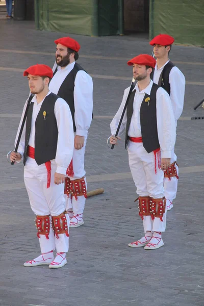 Traditionele Baskische Dans Een Volksfeest — Stockfoto