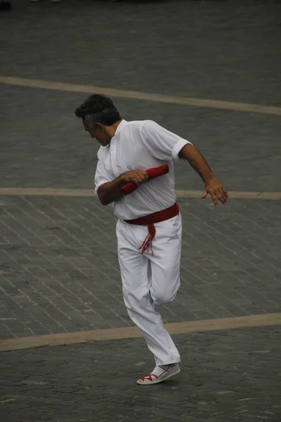 Danza Tradicional Vasca Festival Folclórico — Foto de Stock