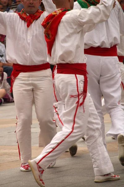 Traditionell Baskisk Dans Folkfest — Stockfoto