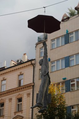 Prag 'ın eski bir kasabasında.