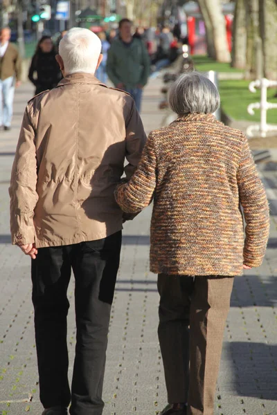 Envelhecimento Pessoas Rua — Fotografia de Stock
