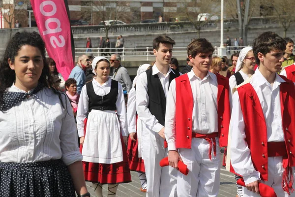 Traditional Basque Dance Street Festival — Stock Photo, Image