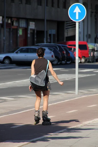 Schlittschuhlaufen Auf Der Straße — Stockfoto