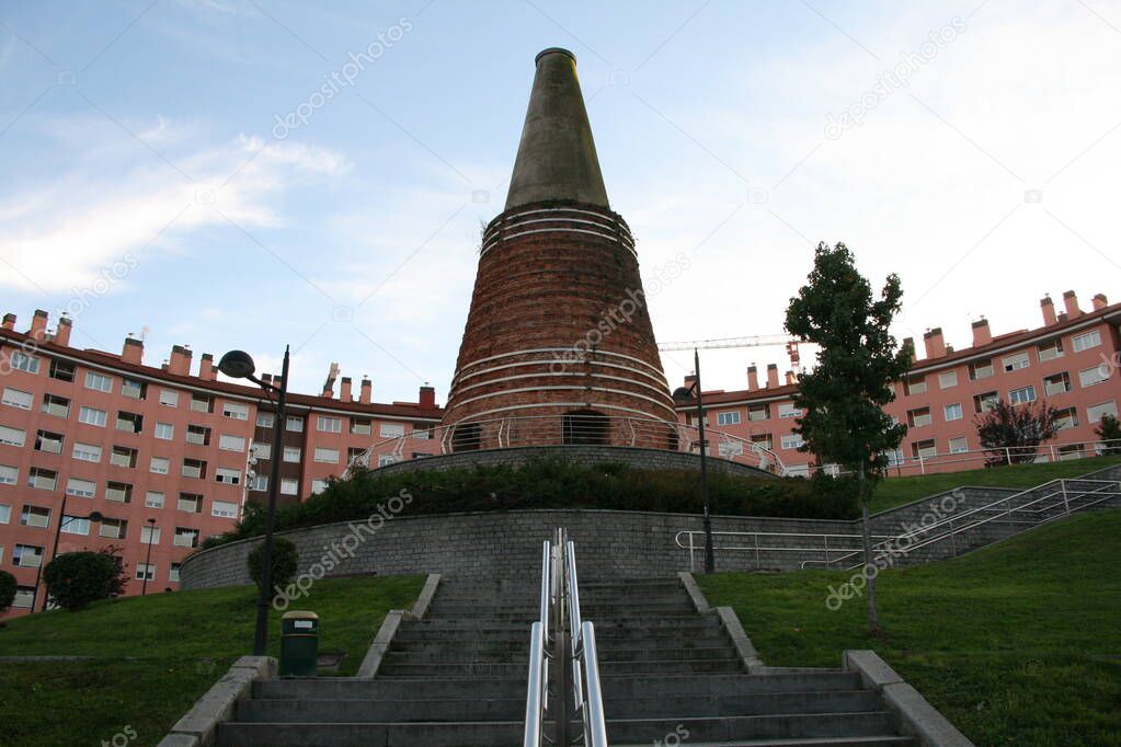 Ancient chimney in a neighborhood of Bilbao