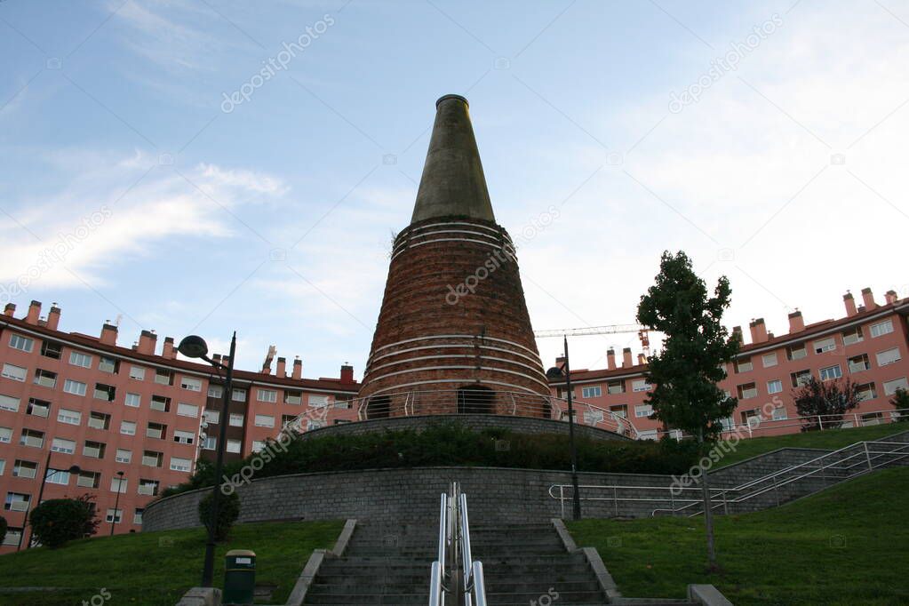 Ancient chimney in a neighborhood of Bilbao