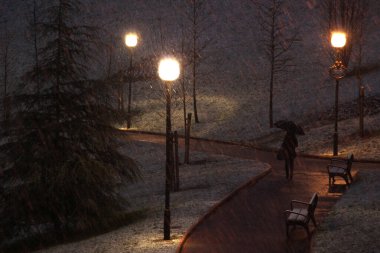 Bir kış günü Bilbao manzarası