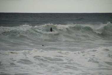 Bask kıyısında sörf yapmak