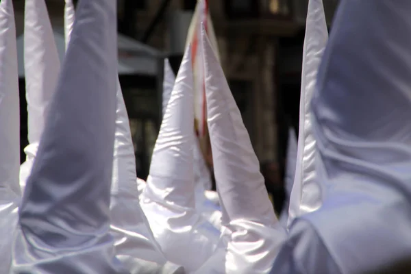 Parada Durante Semana Santa Espanha — Fotografia de Stock