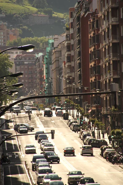 Traffico Una Strada Urbana — Foto Stock