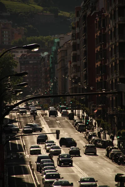 Traffico Una Strada Urbana — Foto Stock