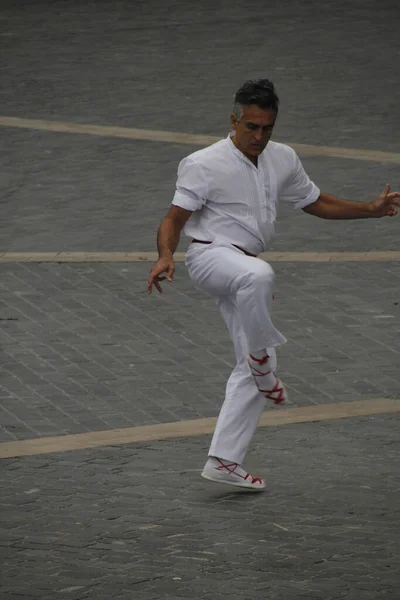 Danza Tradicional Vasca Festival Folclórico — Foto de Stock