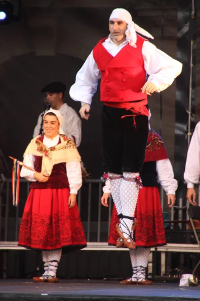 Danse Basque Traditionnelle Dans Festival Folklorique — Photo