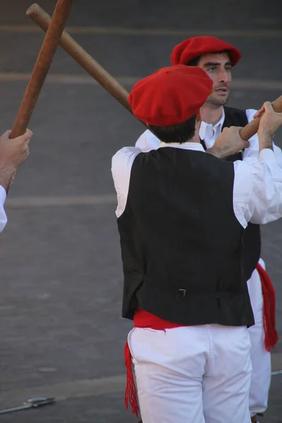 Παραδοσιακός Χορός Basque Ένα Λαϊκό Φεστιβάλ — Φωτογραφία Αρχείου