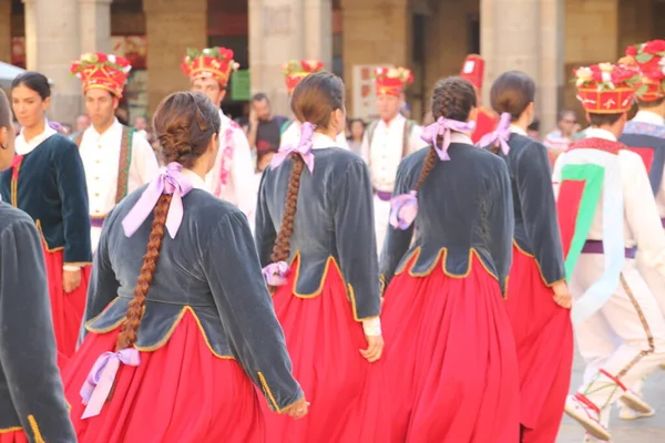 Danse Basque Traditionnelle Dans Festival Folklorique — Photo