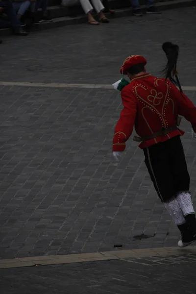 Traditionell Baskisk Dans Folkfest — Stockfoto