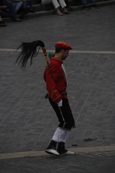 Παραδοσιακός Χορός Basque Ένα Λαϊκό Φεστιβάλ — Φωτογραφία Αρχείου