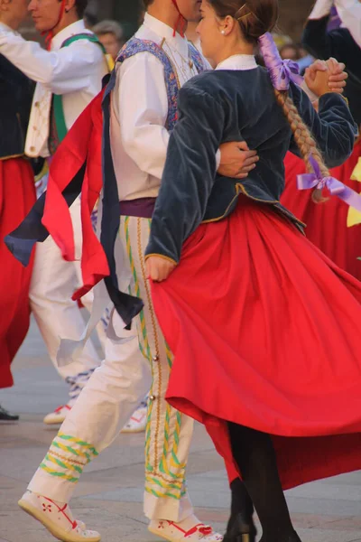 Traditionell Baskisk Dans Folkfest — Stockfoto