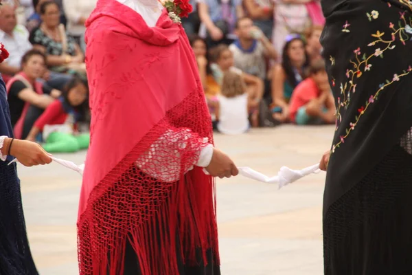 Festa Della Danza Popolare Basca Strada — Foto Stock